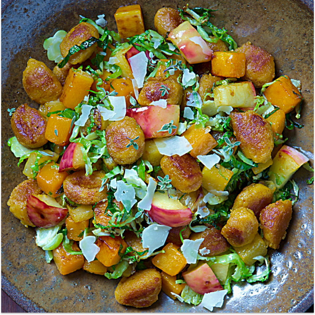 Pumpkin Gnocchi with Apples & Rutabaga