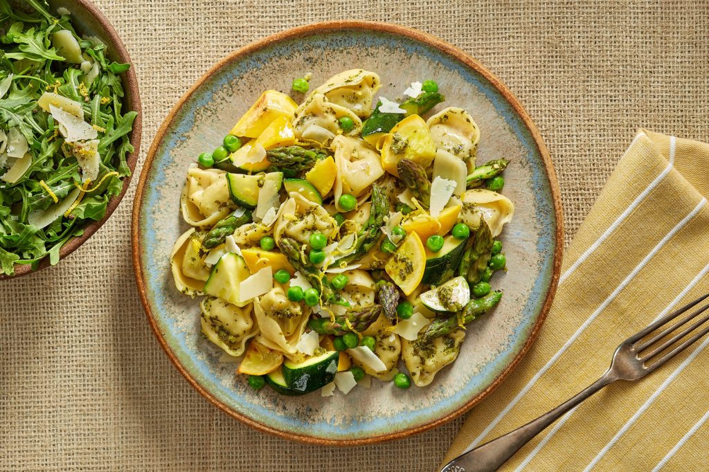 Three Cheese Tortellini & Sautéed Spring Vegetables with Lemon Gremolata