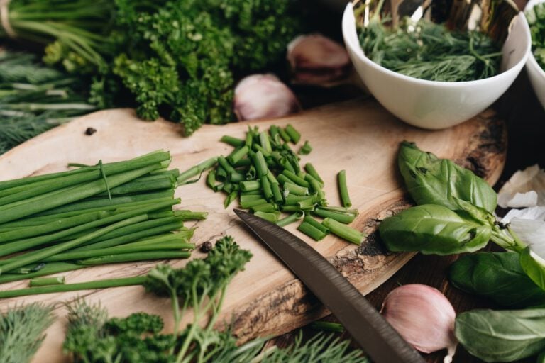 Close-Up Photo Of Chopped Fresh Herbs