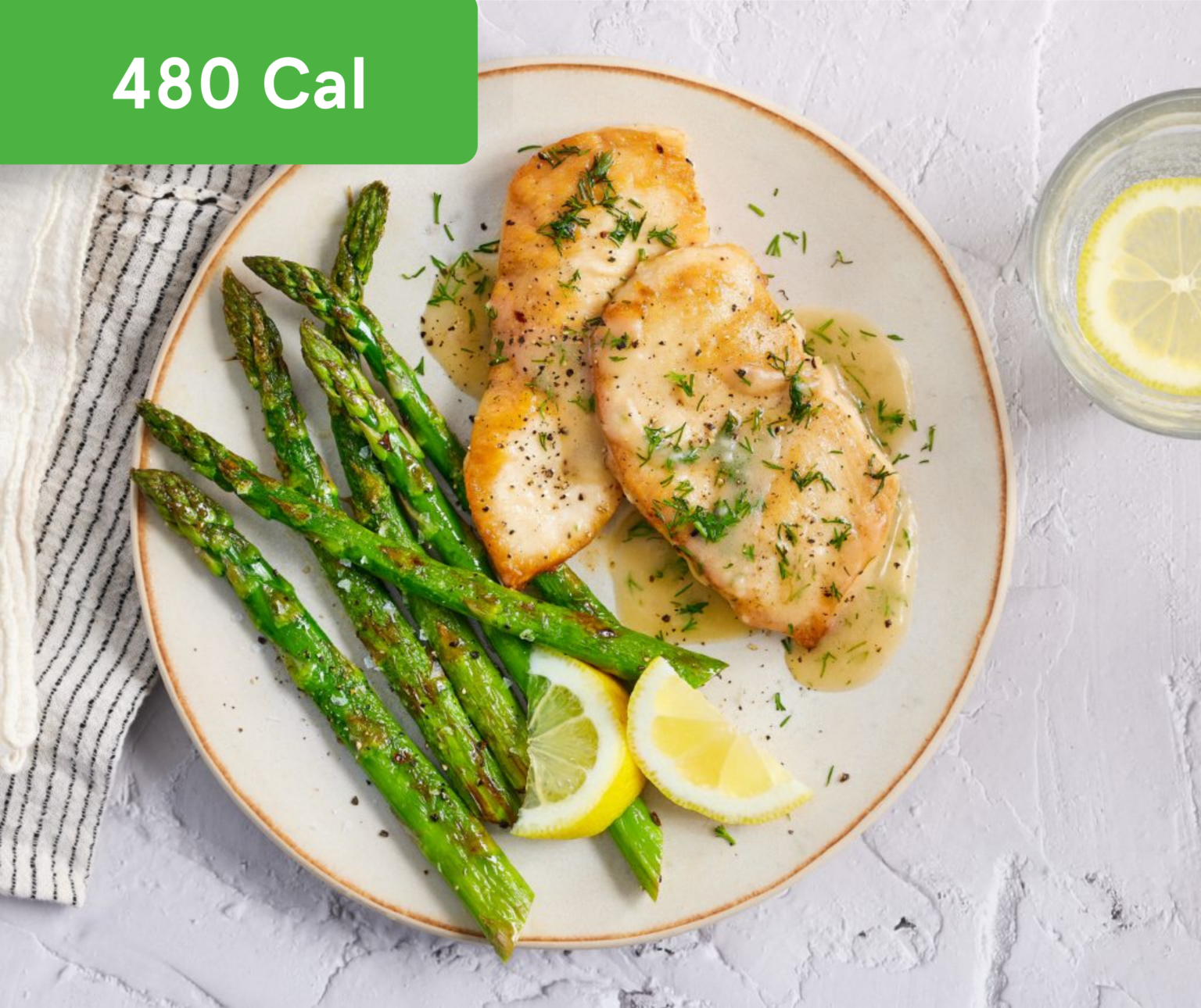 Chicken Paillard with Asparagus & Lemon Butter Sauce