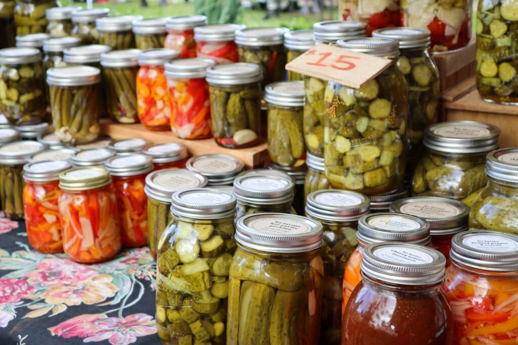 A table of pickled goods