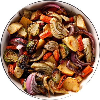 Roasted Brussels Sprouts & Root Vegetables