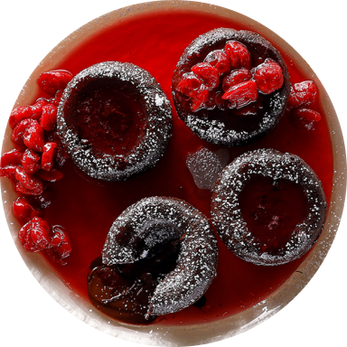 Chocolate Cake with Cherry-Orange Compote