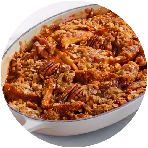 Ginger-apple crisp with walnut-oat topping